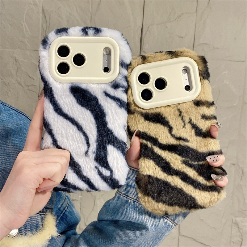 Phone Cases For Iphone 11 - Роскошный плюшевый чехол с узором зебры