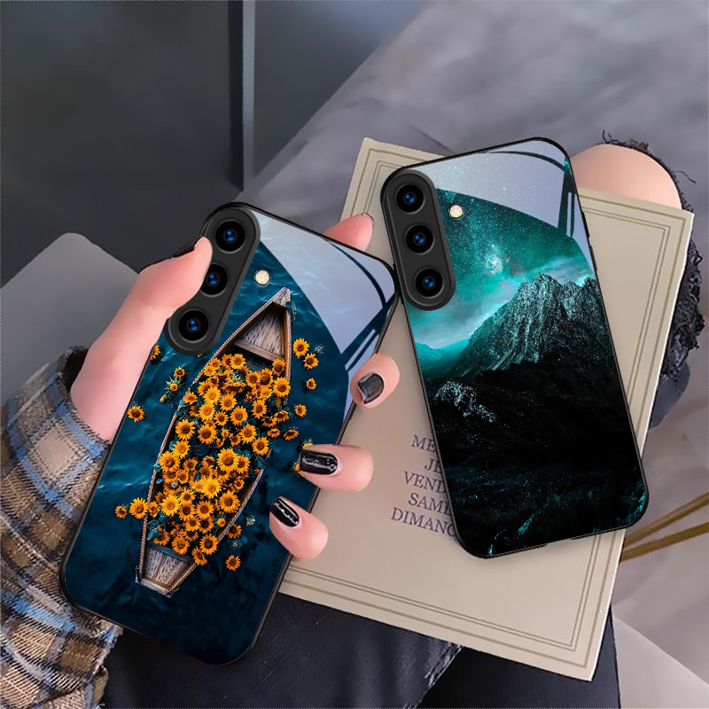 Phone Cases Orange - Черный стеклянный чехол для телефона с
