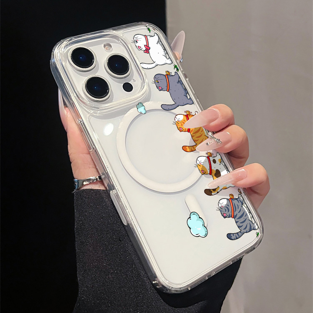 Phone Cases Cat - Милый мультяшный кот: Прозрачный акриловый чехол