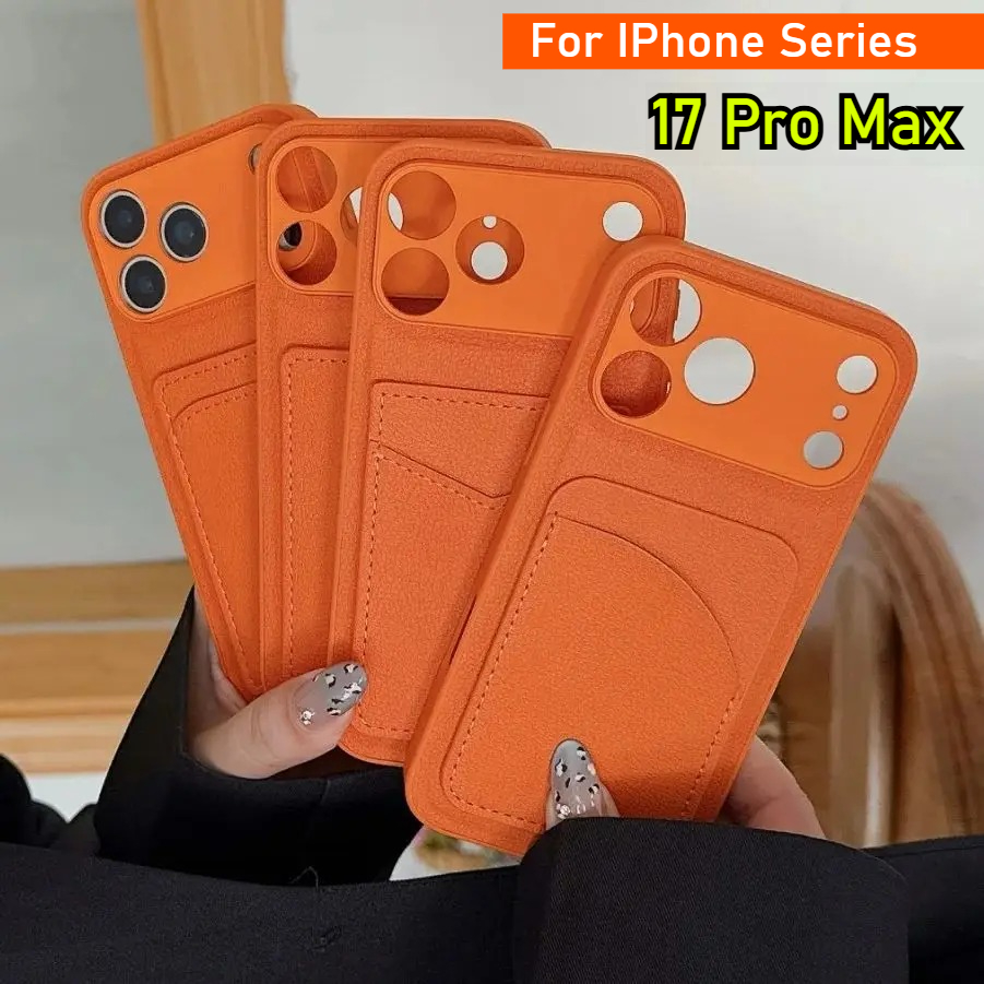 Phone Cases Orange - Кожаный чехол-кошелек оранжевого цвета для iPhone