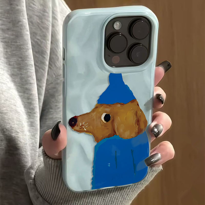 Blue Hat Puppy Folds Texture S – обзор и цена Cute Cartoon Case